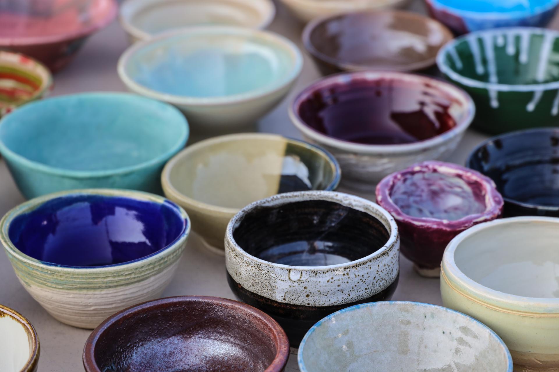 picture of handmade empty ceramic bowls