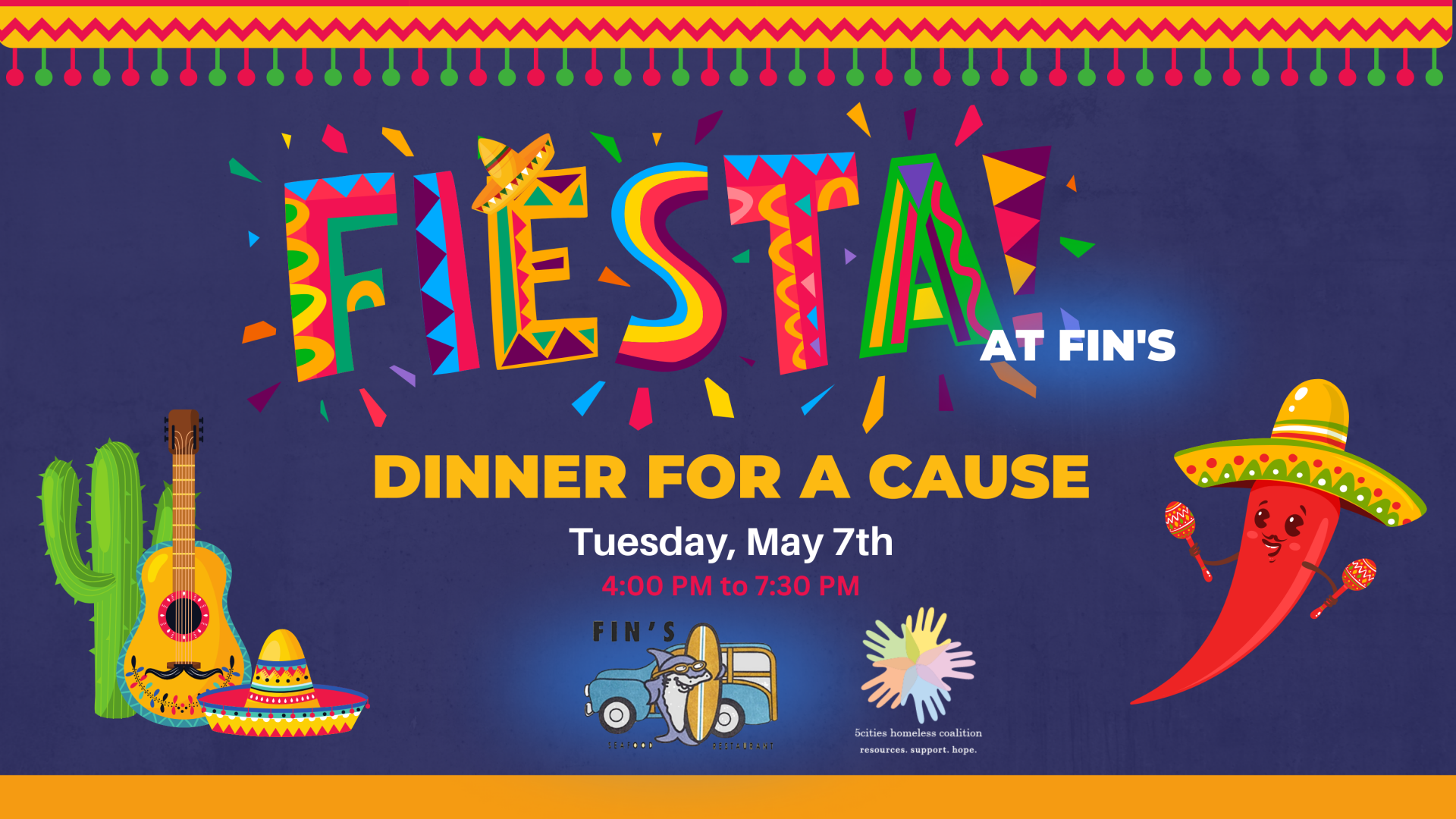 Fiesta at Fin's | May 7th | 4:00 PM to 7:30 PM